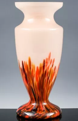 Buy GREAT C1930s ART DECO KRALIK FIREY RED & PINK CZECH HAND BLOWN 9  ART GLASS VASE • 17.47£