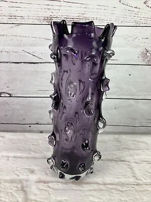 Buy Vintage Thorn Vase Purple Glass Brutalist Large 13  Tall VGC • 49.99£