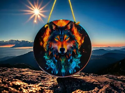 Buy 15cm Wolf Spirit Ready To Hang Acrylic Stained Glass Window Suncatcher  • 8.99£