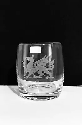 Buy Welsh Dragon Engraved Crystal Whisky Glass Tumbler Gift 350ml • 12.95£