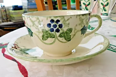 Buy Poole Pottery Vineyard  Holly Berries Cup & Saucer • 12£