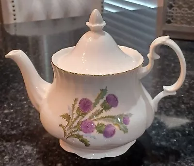 Buy Royal Vale Bone China Teapot Made In England, English Thistle Pattern Never Used • 112.02£