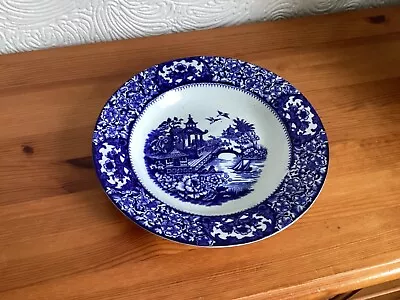 Buy Olde Alton Ware Blue Willow Pattern Rimmed Soup Bowl • 7.99£