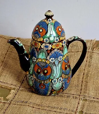 Buy Antique Swiss Thoune Thun Hand Painted Floral Majolica Oil Jug • 20£