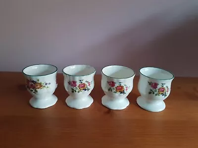 Buy Fine Bone China, Set Of Four Floral Egg Cups, Made In England • 22.99£