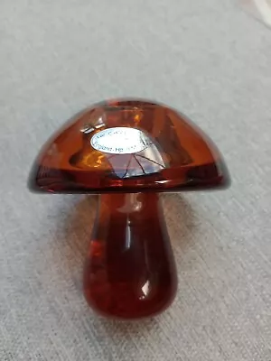 Buy Wedgwood Mushroom Amber Glass Paperweight • 16.99£