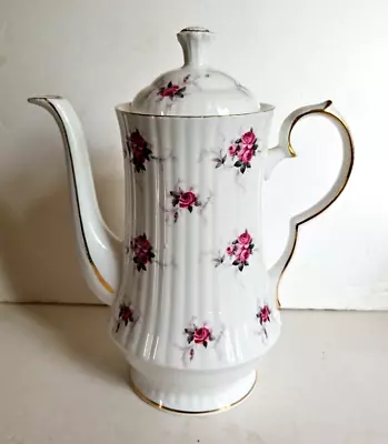 Buy Hammersley Bone China Princess House  Coffee Pot With Pink Rose Pattern  22.5 Cm • 18£