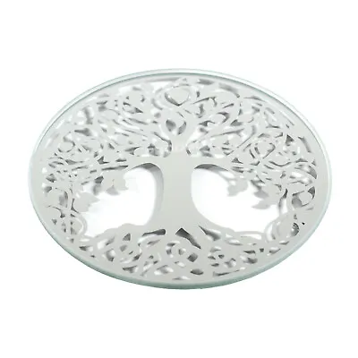 Buy 10cm Glass Tree Of Life Candle Display Plate Holder Tealight Pillar Coaster Gift • 6£