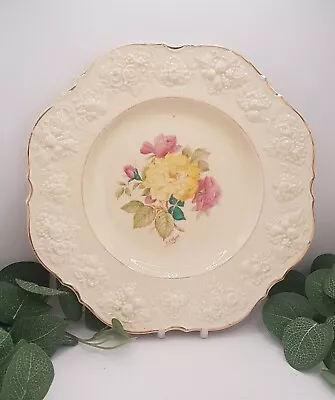 Buy Crown Ducal Ware 11  Decorative Plate, Ornate Edge  Rose  , England , Signed • 22£