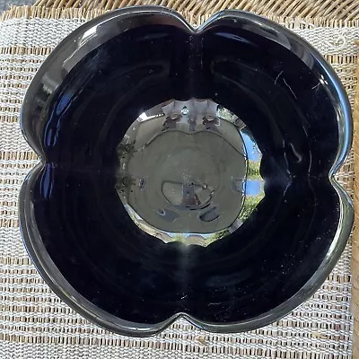 Buy Vintage Italian Black Amethyst Glass Tulip Shaped Serving Bowl 9.25 Inches • 14.91£