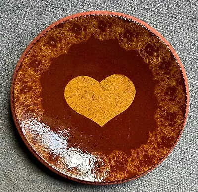 Buy Vintage Ned Foltz American Studio Pottery Ceramic Slipware Heart Plate Platter • 40£