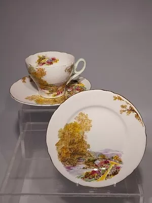 Buy Shelley England Fine Bone China Heather13419 Vintage Cup Saucer Plate Set • 19.99£