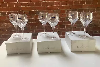 Buy Royal Doulton Crystal “STRATFORD” Wine Glasses (6 Boxed) - 17cms Tall (BNIB) • 65£