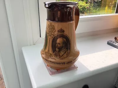 Buy Coronation Of King Edward VII 1902 Stoneware Jug By Royal Doulton Lambeth • 25£