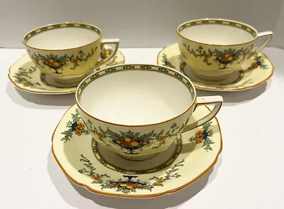 Buy Set Of 3 Crown Ducal Ware #A1476 English China Large Tea Coffee Cups Saucers • 27.91£