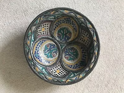 Buy Moroccan Fez Plate - Handpainted With Metal Detailing • 38£