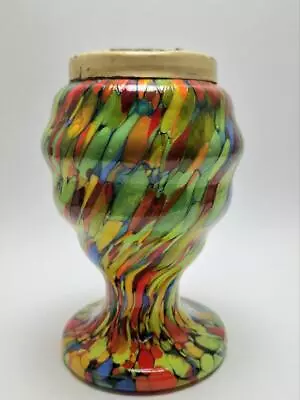 Buy ANTIQUE 1920's ART DECO CZECH FRANZ WELZ END OF DAYS GLASS SPLATTER VASE • 25£