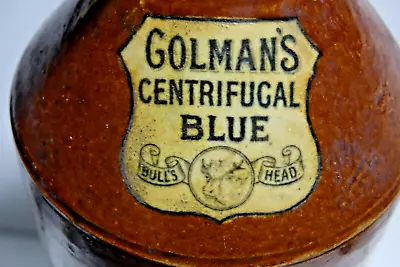 Buy Large Old Colmans Centrifugal Blue Bulls Head Stoneware Jar - Very Rare Doulton • 21£