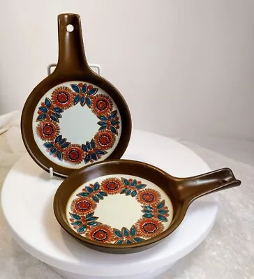 Buy Vintage Figgjo ‘Astrid’ Norge Vulcanus Flameware Skillet Frying Pans. Set Of 2 • 17.49£