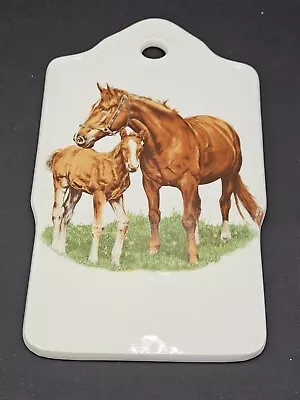 Buy Signed Dated Bavarian China Cheese Charcuterie Board Hand Painted With Horses  • 39.14£