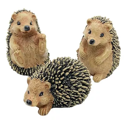 Buy 3 Pot Topping Hedgehog Garden Ornaments Outdoor Hedghogs Animal Statues • 14.99£