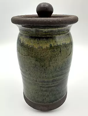 Buy Hand Thrown Studio Pottery Stoneware Glazed Lidded Storage Pot - 19cm (H) ~ VGC • 19.75£