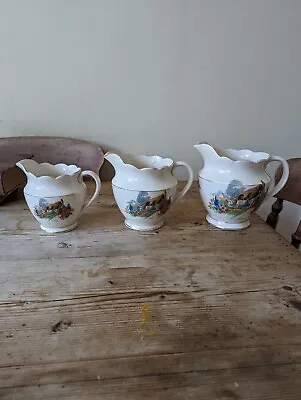 Buy Vintage Falcon Ware Graduated Set 3 Jugs A Bit Of Old England Cottage Flowers • 14.99£