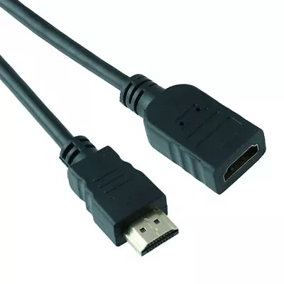 Buy 0.5m Gold Plated HDMI Extension Cable Lead Male Plug To Female Socket • 2.59£