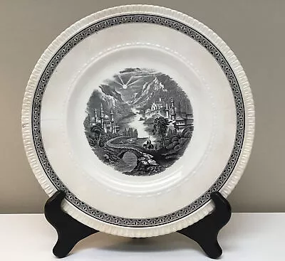 Buy George Jones & Sons Black White Transferware Dinner Plate Crescent England 11  • 18.17£