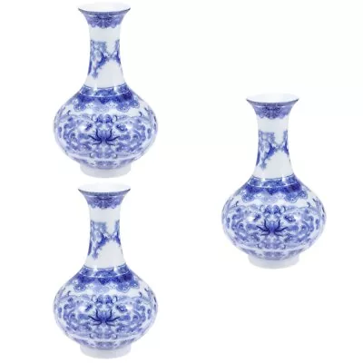 Buy  3 Pack Porcelain Blue And White Pottery Vase Decoration Antique • 27.55£