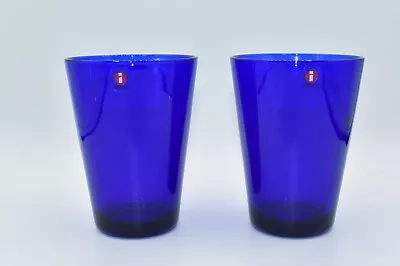 Buy Set Of 2 Iittala Kartio 40cl Glass Tumblers Cobalt Blue. Kaj Franck Designed • 32£