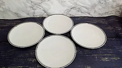 Buy Vintage Set Of 4 Thomas Germany Silver & Dark Blue Porcelain Side Plates • 9.99£