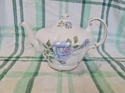 Buy Vintage Paragon Blue Moon Rose Large Teapot, Bone China Damaged Display Only • 14.99£