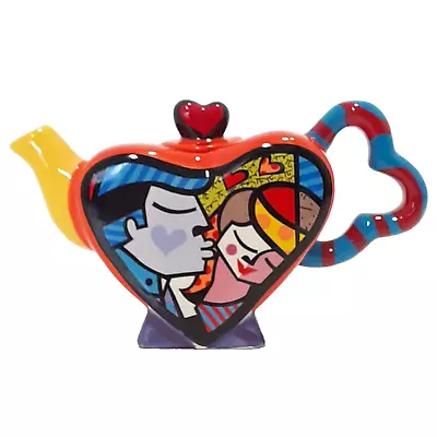 Buy Romero Britto Love Heart Shaped Mini Teapot Colourful Abstract Collectable • 34.99£