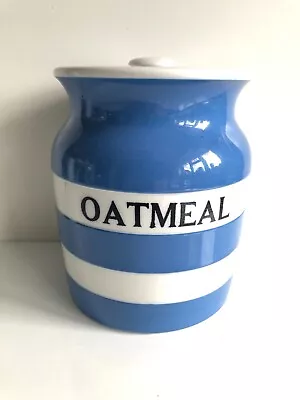 Buy T.G.Green Smaller Cornishware 'OATMEAL' Storage Jar - 18s / 5  / 12.5cm • 99.99£