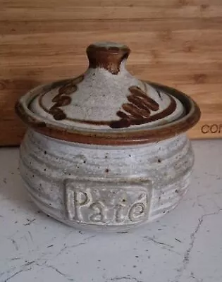 Buy Pottery Grey Lidded Pate Dish Jar Unusal Kitchenware  Cheese Board • 9.50£