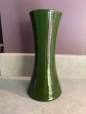 Buy Antique Bourne Denby England Green Flower Vase 23cm Tall • 25£