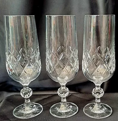 Buy 3x Champagne Flutes - Vintage Bohemin Cut Glass • 4.99£
