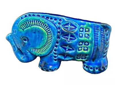 Buy BITOSSI Rimini Blue Elephant Ceramic Ornament Pottery Italy Aldo Londi MINT • 147.50£
