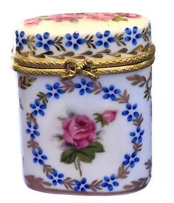 Buy Sevres Style  Porcelain Tall Pill Box ~ Snuff Or Trinket Box Crisp Decoration • 19.99£