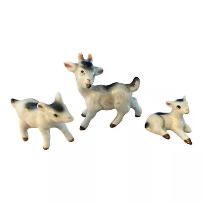 Buy Vintage Goat Family Bone China Miniatures Figures Farm Dollhouse Japan Baby Goat • 27.96£