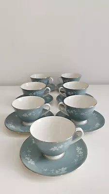 Buy Royal Doulton Reflection Blue Tea Cup And Saucer English Translucent China • 5£