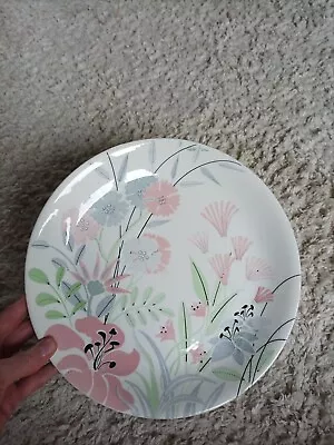 Buy Poole Pottery Dinner Plate Pink And Blue Flowers 10 Inches • 2.95£