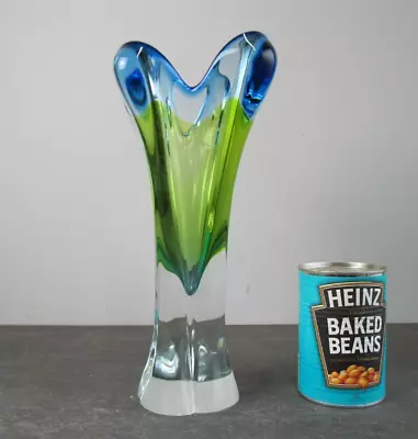 Buy Large Josef Hospodka Chribska Bohemian Blue Green Glass Vase • 33£