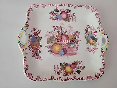 Buy Mason's Ironstone  Fruit Basket  Pattern Square Handled Cake/Sandwich Plate • 20£