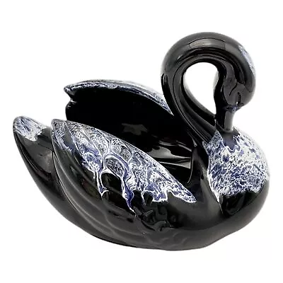 Buy Blue Mountain Pottery Swan BMP 7 Inch Cobalt Blue Glaze Bowl Vase • 45.72£