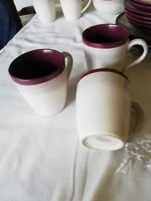 Buy 3 Denby Intro Raspberry Purple Coffee/ Tea Mugs Stoneware • 14.99£