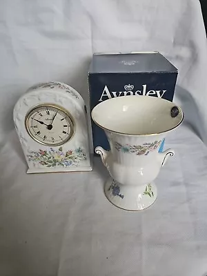 Buy 2 Pieces Of Aynsley Fine Bone China Wild Tudor Items - Boxed Vase & Mantle Clock • 15£