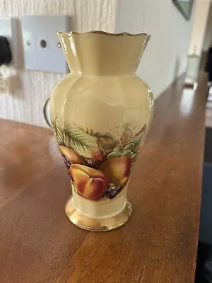 Buy Aynsley Orchard Gold Vase Scalloped Edge Fine Bone China • 19.50£