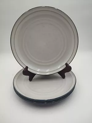 Buy Noritake Stoneware AQUARIUS Dinner Plates 10 1/2  White Blue Set Of 3  • 33.54£